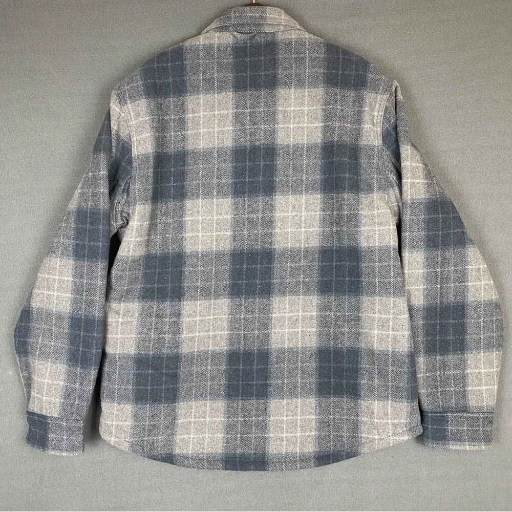 Jachs Wool Blend Shacket Mens M Plaid Flannel Sherpa Lined‎ Heavyweight